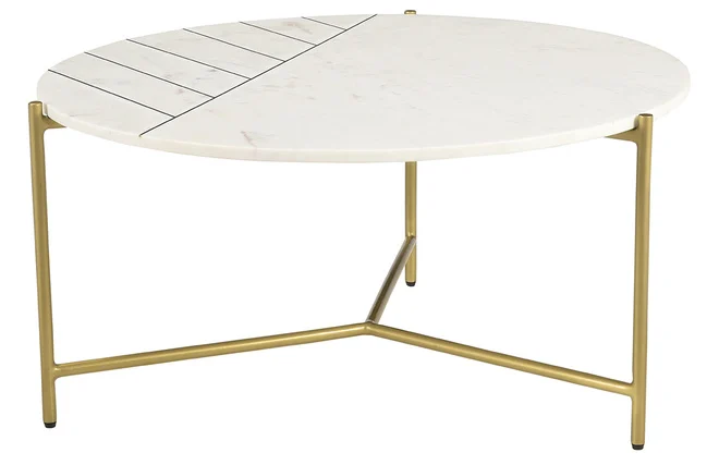 Runder Couchtisch aus weißem Marmor SILLON