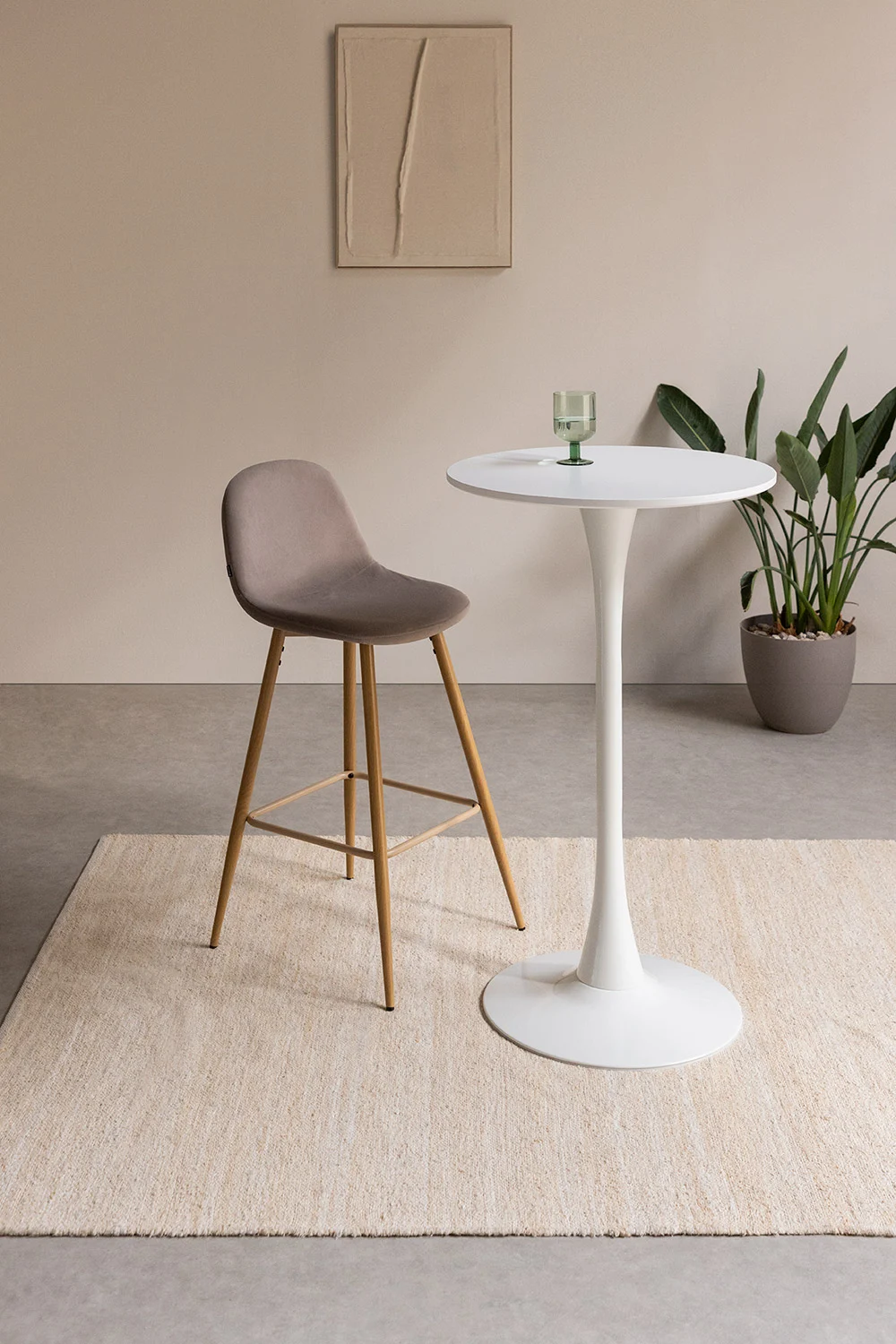 Runder Bartisch Ø60 cm aus MDF und Metall Ivet