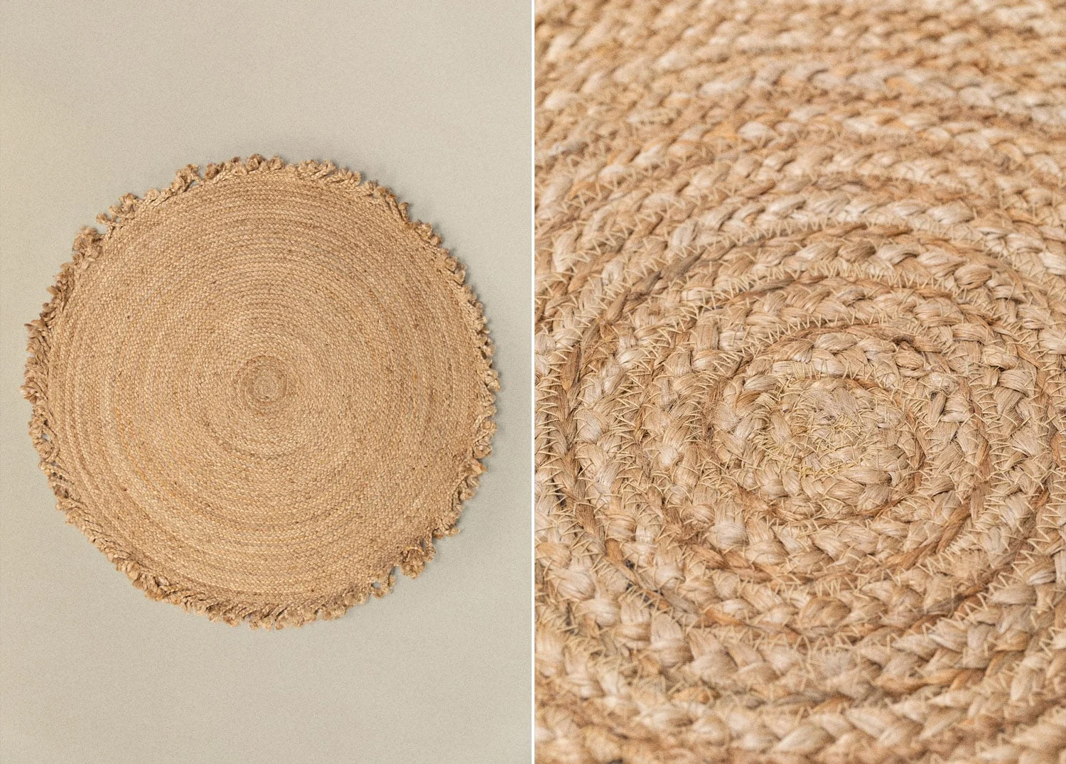 Runder Teppich aus natürlichem Jute Ondes