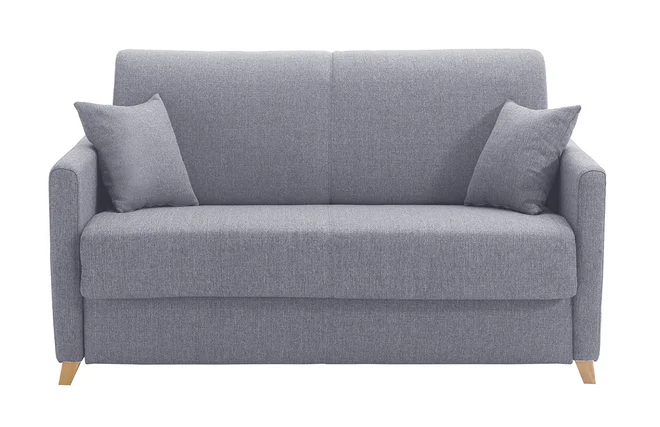 Schlafcouch grau mit Matratze 13 cm 2-3-Sitzer SKANDY