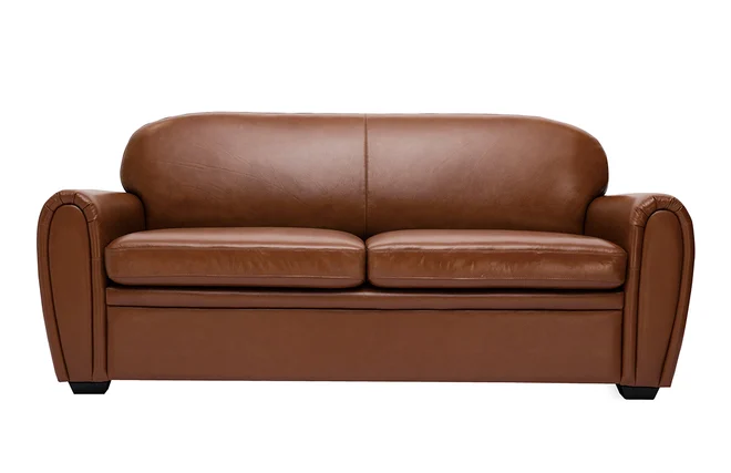 Schlafsofa aus braunem Leder 3-Sitzer CLUB