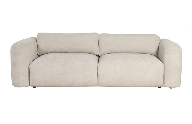 Schlafsofa mit Bettkasten aus beigem Chenille-Veloursstoff 4-Sitzer CRUSH
