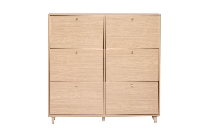 Schuhschrank in hellem Holzdekor Eiche B126 cm SILVESTRE