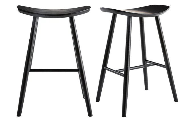 Schwarze Barhocker H65 cm (2er Set) DEMORY