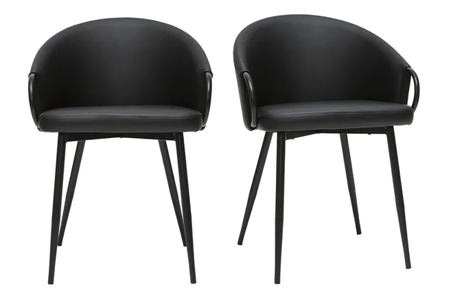 Schwarze Design-Stühle (2er-Set) PRECIO