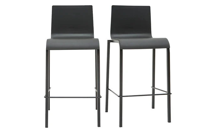 Schwarze stapelbare Designer-Barhocker H65 cm (2er-Satz) KUPA