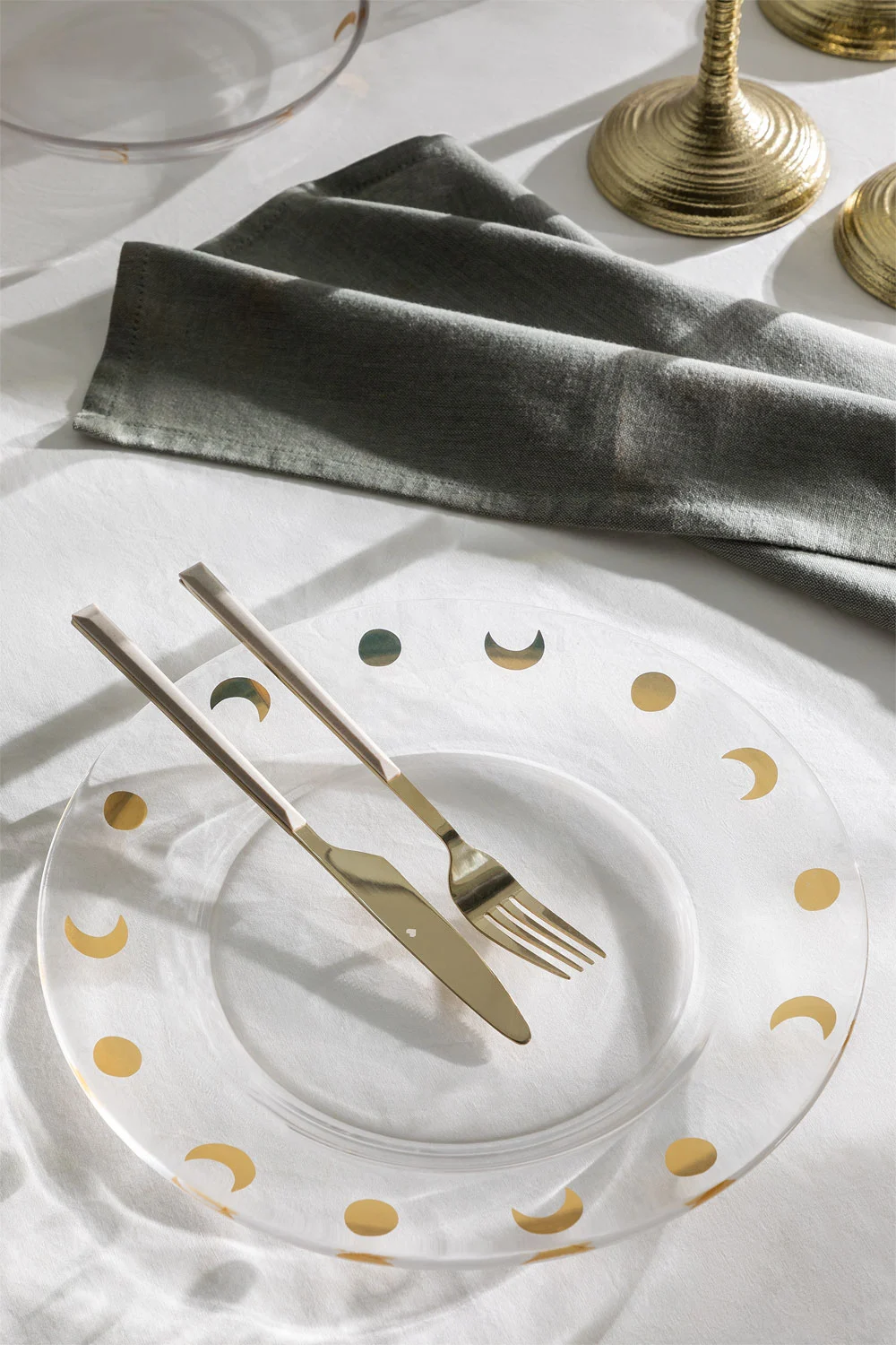 Pack mit 4 flachen Tellern aus Exton-Glas