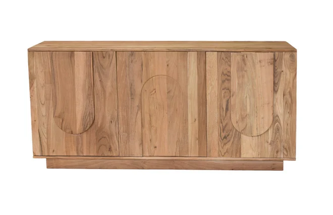 Sideboard aus Massivholz mit Relief 3 Türen B160 cm ARK