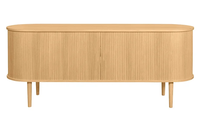 Sideboard mit Schiebetüren aus Eichenfurnier und massiver Eiche B 160 cm EPIC