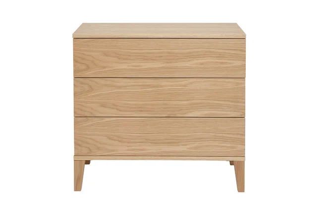 Skandinavische Kommode mit 3 Schubladen aus hellem Holz FREDDY