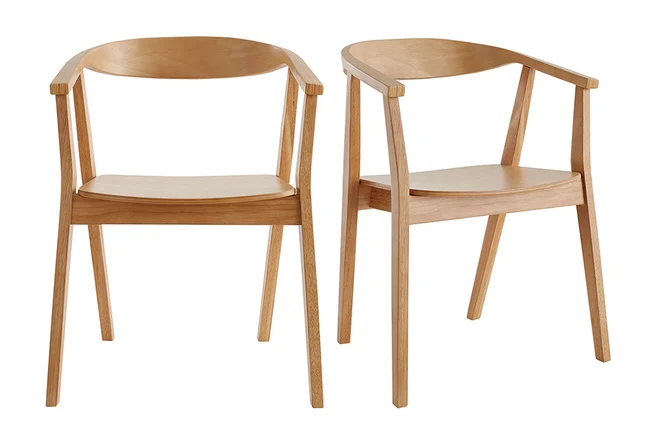 Skandinavische Stühle aus Holz (2er-Set) BAHIA