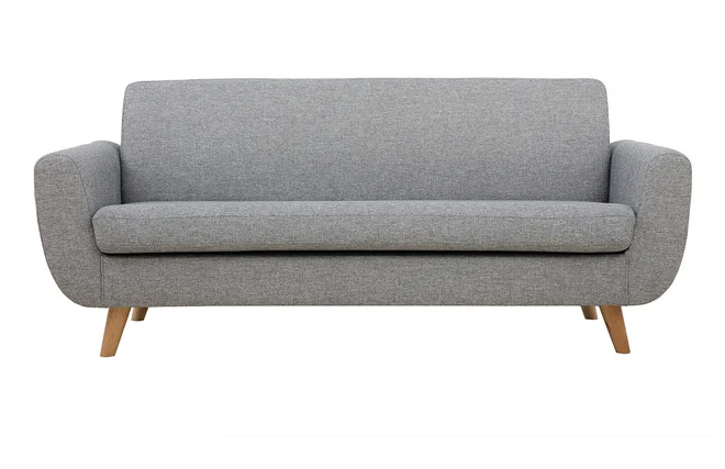 Skandinavisches 3-Sitzer-Sofa in Hellgrau und Holz PURE