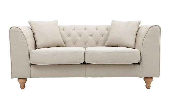 Sofa klassisch Stoff 2-Sitzer Naturfarben MONTAIGNE