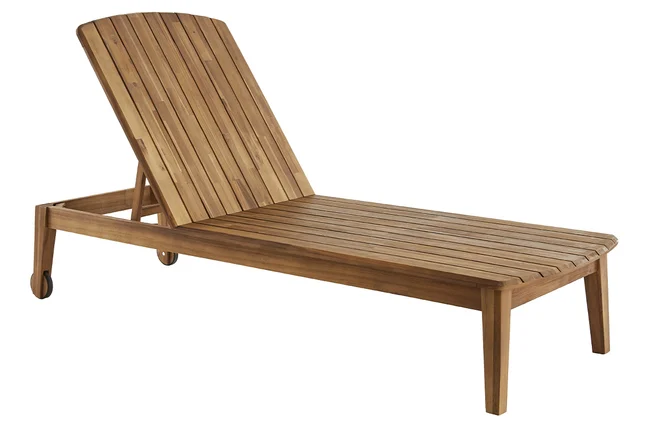 Sonnenliege aus massivem Akazienholz CANOPEE