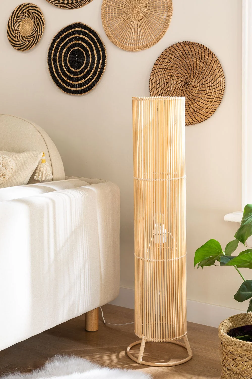 Stehlampe aus Rattan Nuwas