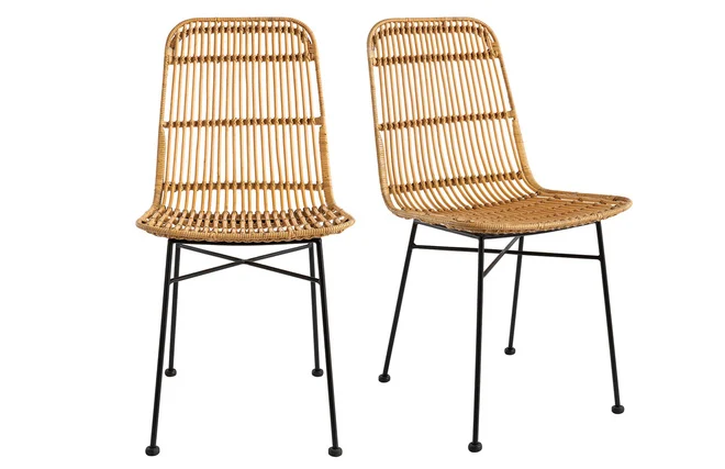 Stühle aus Rattan naturfarben 2-er Set MALACCA