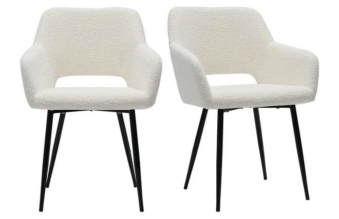 Stühle aus Stoff mit Woll-Effekt (2er-Set) LAURETTE