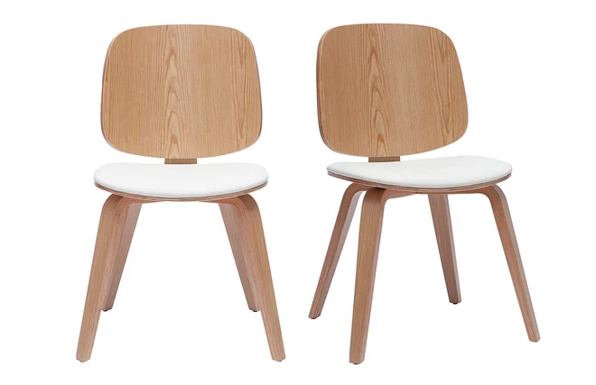 Stühle helles Holz und weiß (2er-Set) BECK