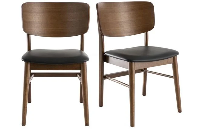 Stühle in Nussbaumholz in schwarz ( 2er-Set) SHELDON