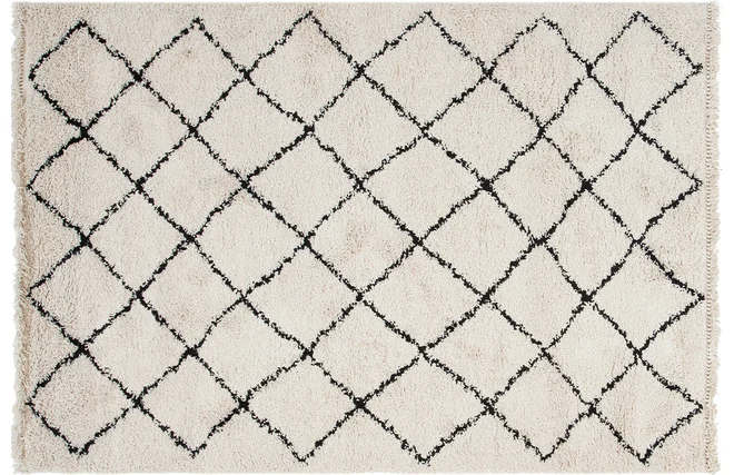 Teppich / Bettvorleger im Berberstil ecrufarben 60x120 cm ZELIA