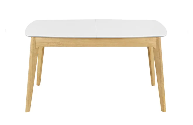 Tisch ausziehbar skandinavisch Weiß und Holz Länge 140-180 cm MEENA