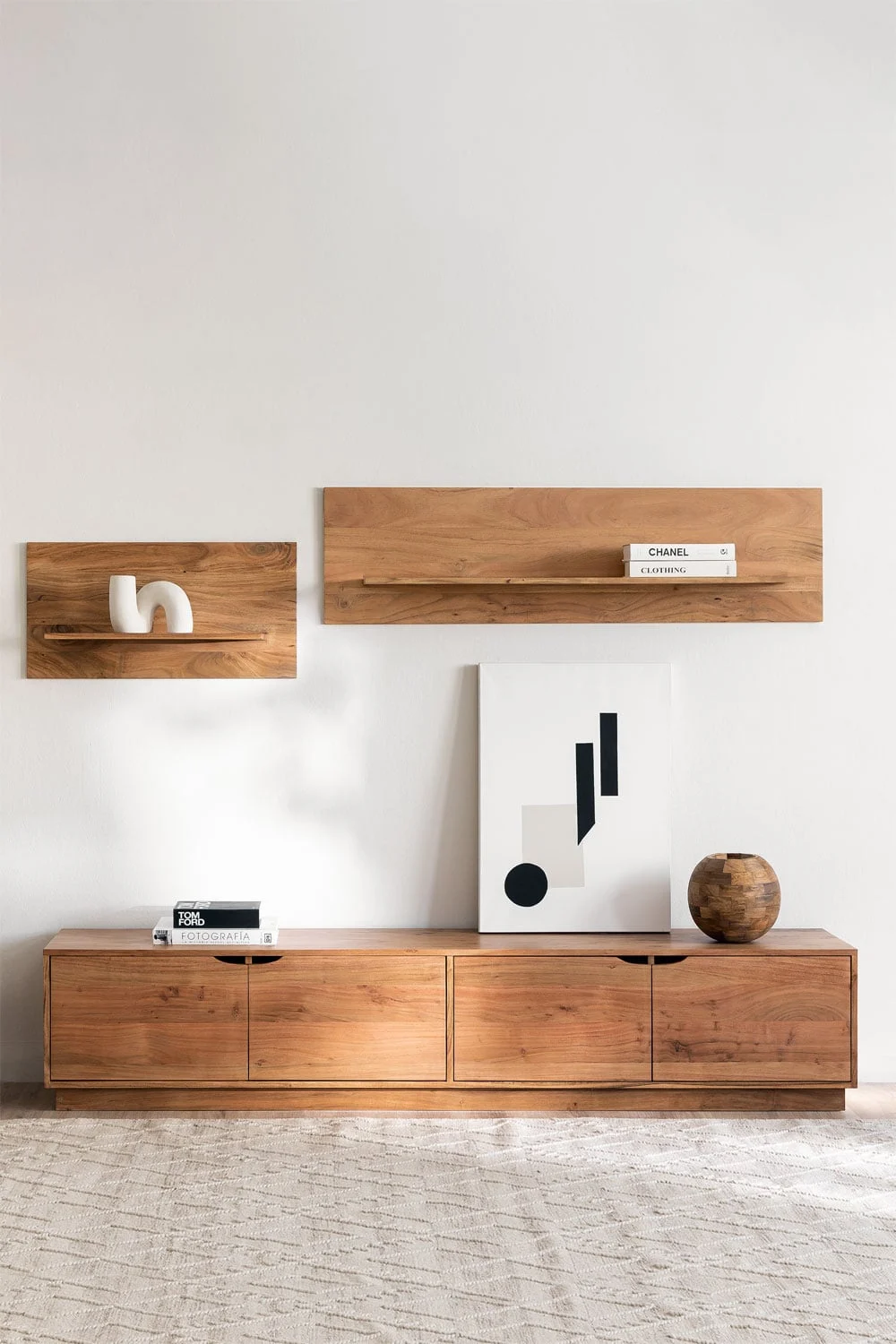 TV-Möbel 200x40 cm aus Akazienholz Tasmani