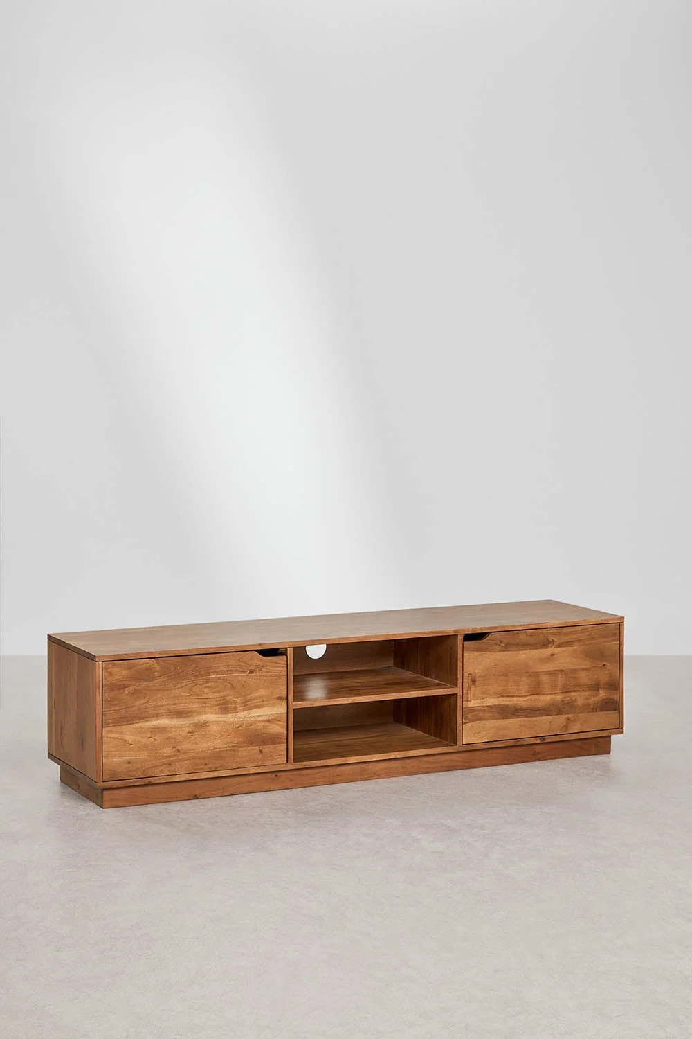 TV-Möbel 160x40 cm mit Regal aus Tasmani-Akazienholz
