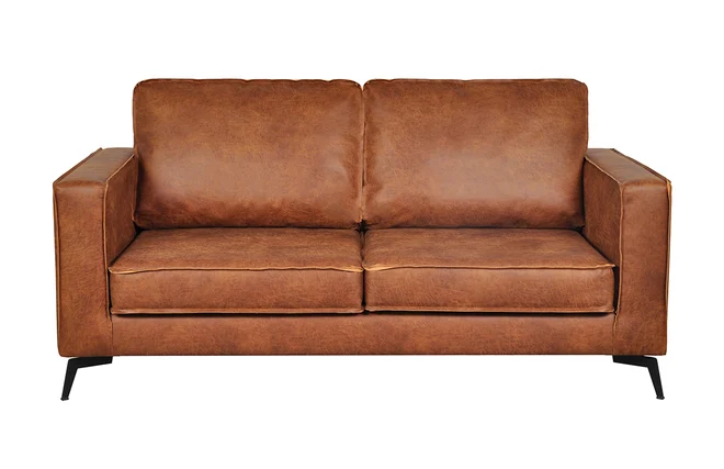 Vintage-Ledersofa 2-Sitzer cognacfarben SONNY