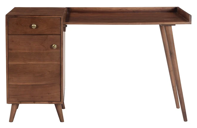 Vintage-Schreibtisch mit Schubladenelement aus massivem Akazienholz B130 cm ROBY