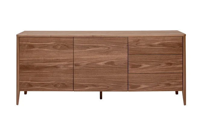 Vintage-Sideboard mit 2 Türen und 3 Schubladen Walnussfurnier B180 cm BENJA