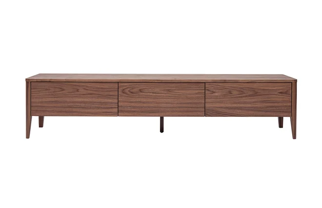 Vintage TV-Möbel Walnuss-Finish 3 Schubladen B180 cm BENJA