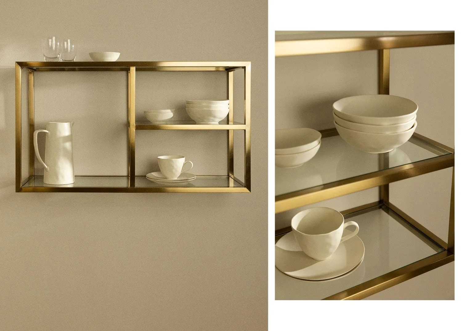 Wandregal ↔︎ 90 cm aus Glas und Stahl Amelia