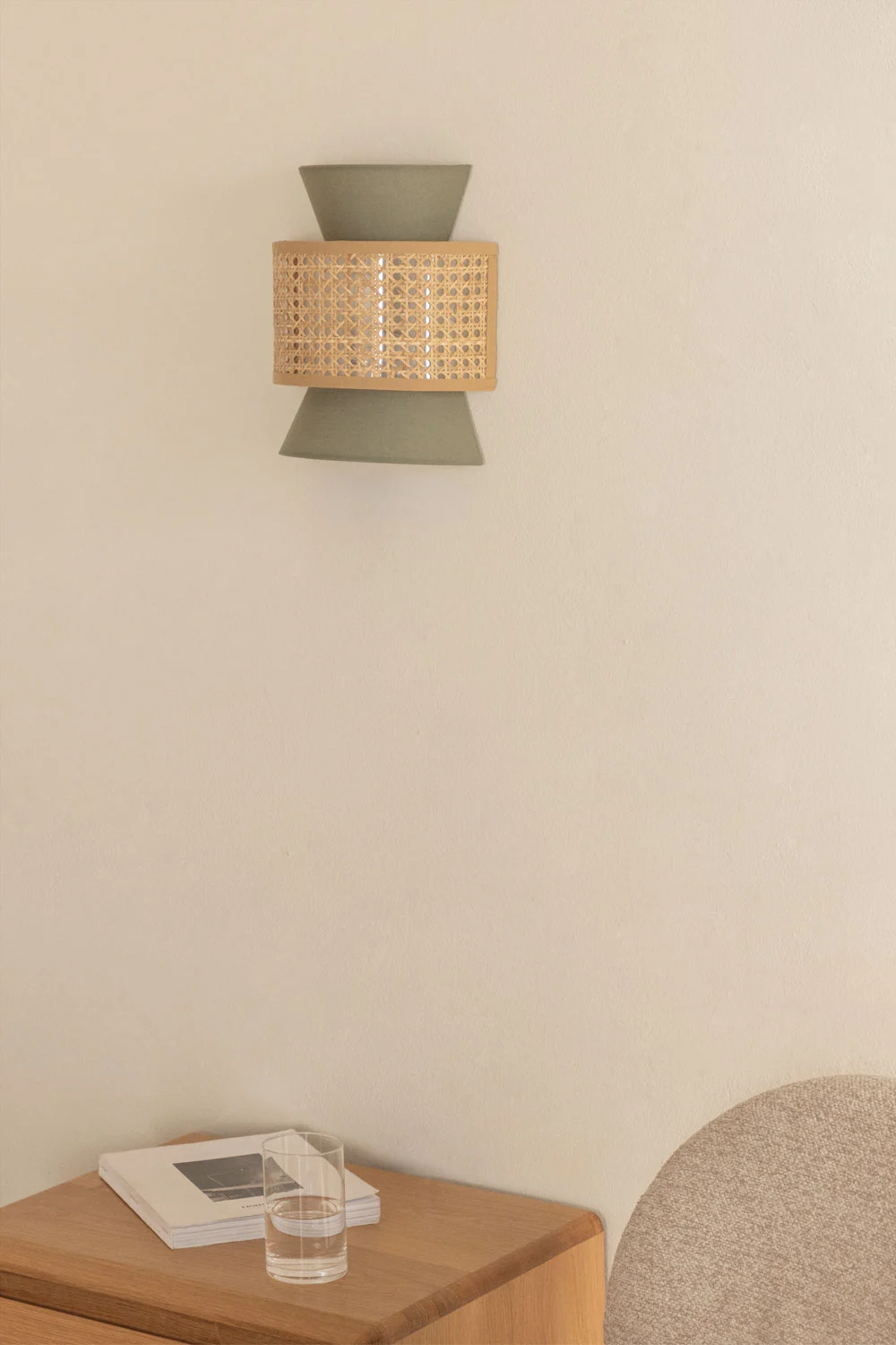 Wandlampe aus Rattan Yereh